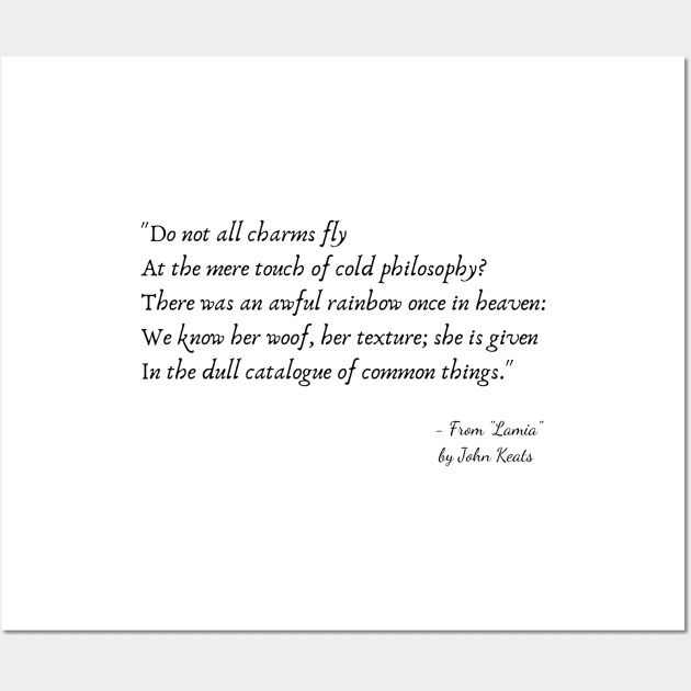 A Quote from "Lamia" by John Keats Wall Art by Poemit